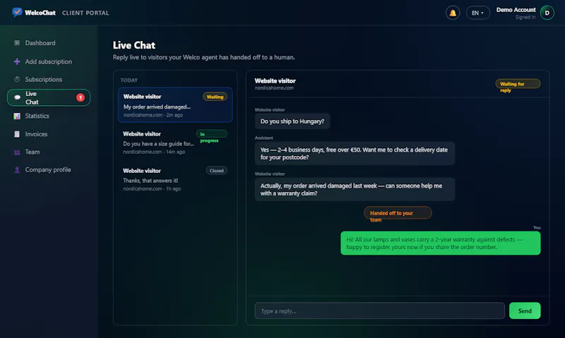 WelcoChat screenshot 2