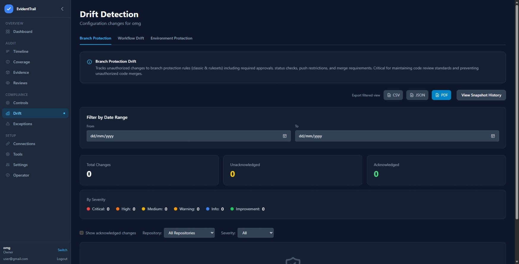 EvidentTrail - Screenshot 5 showing product features and functionality