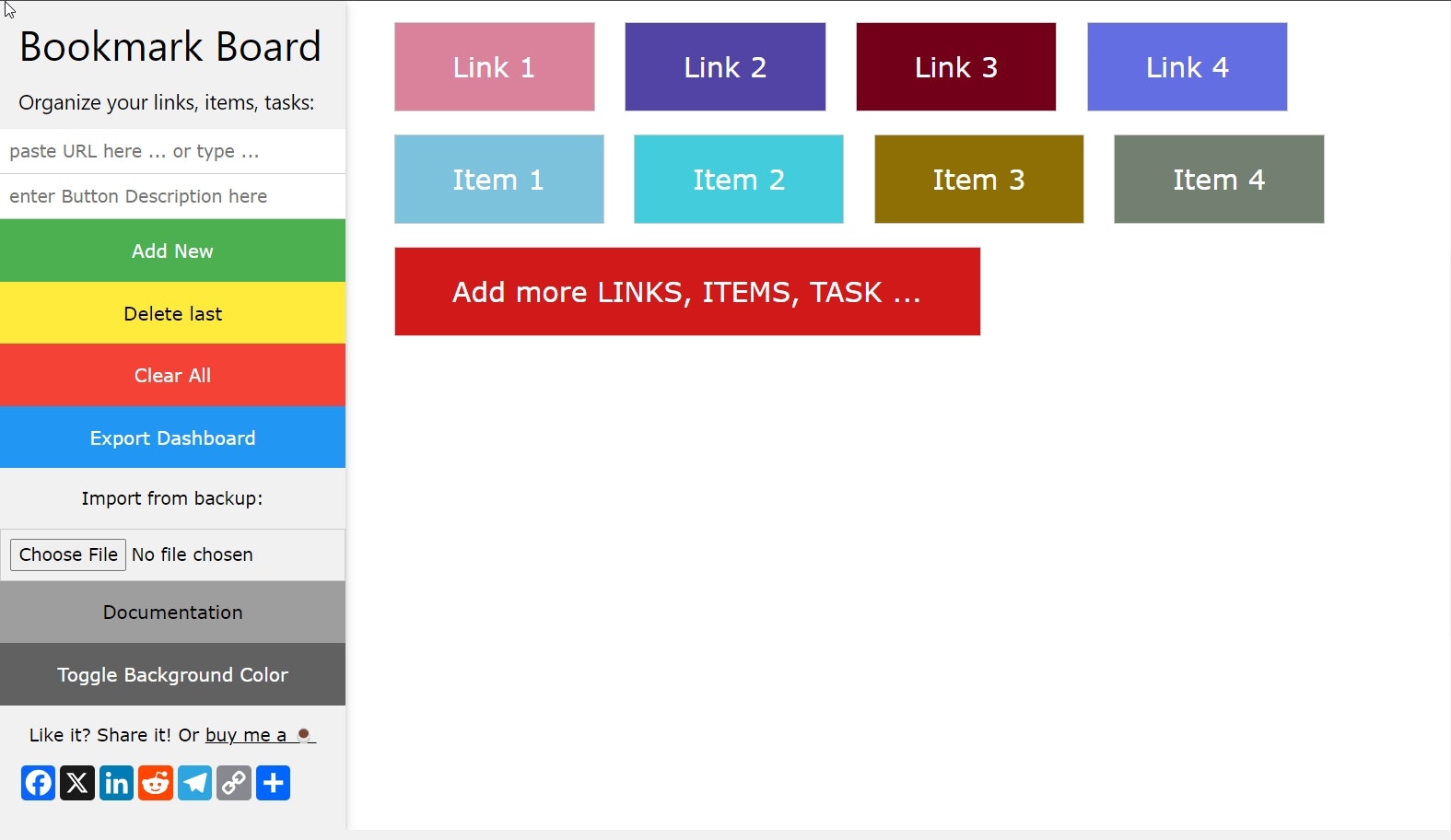 Bladwijzerbord - Bookmarkboard om uw links, items, taken te organiseren media 1
