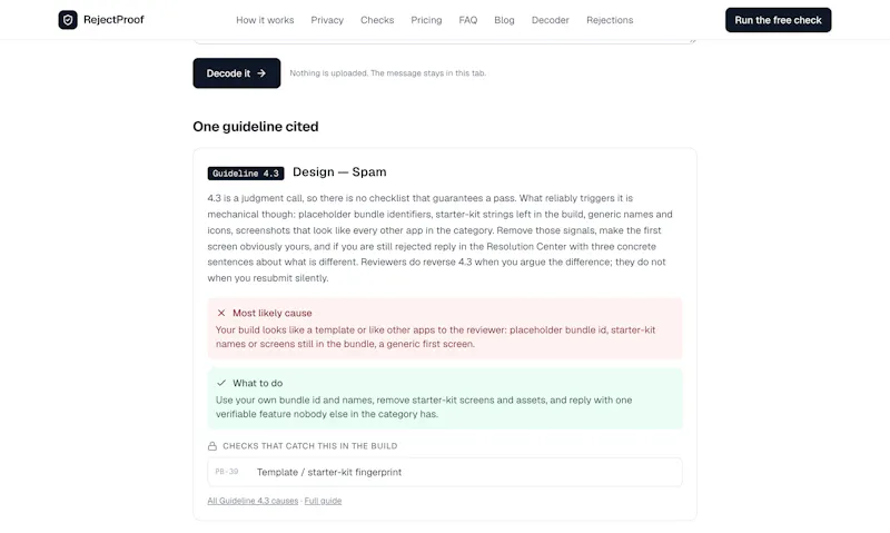 RejectProof screenshot 3