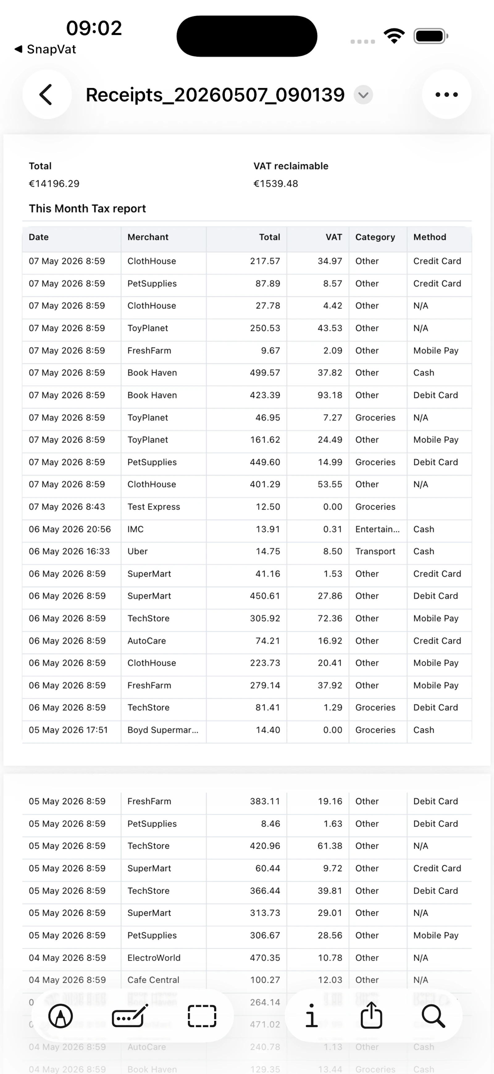 Snap VAT screenshot 2