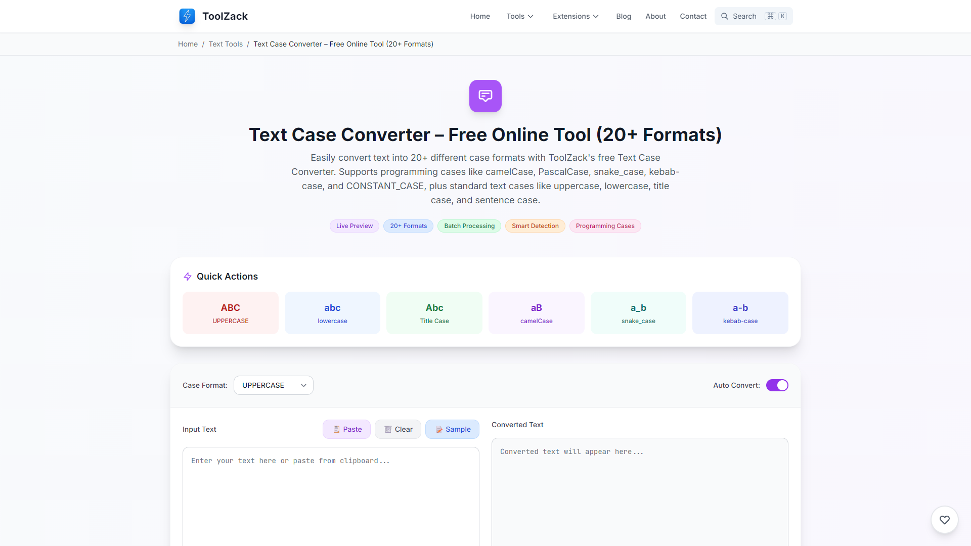 Média ToolsZack - Outils de conversion de texte en ligne 3