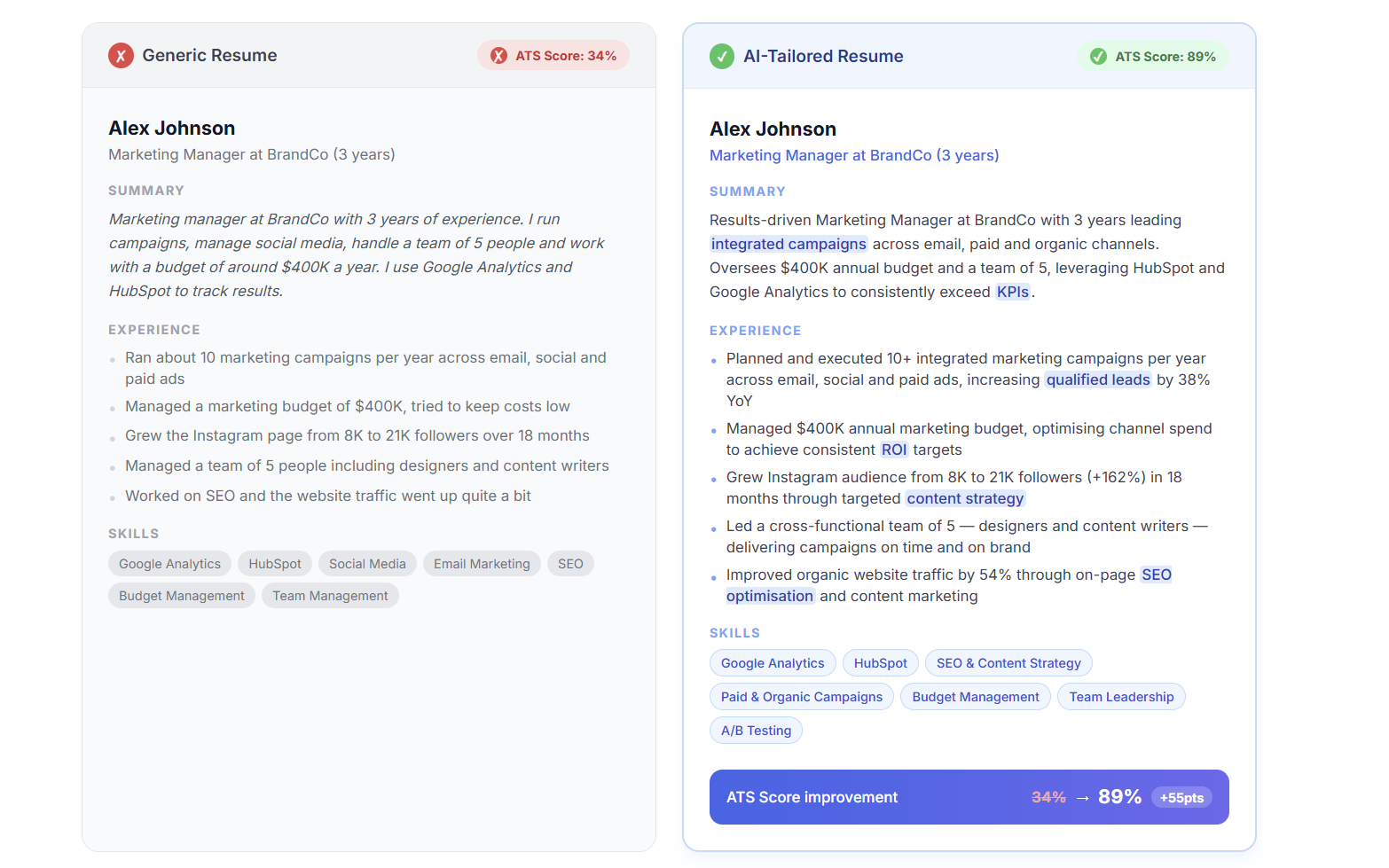 ImprovedCV: Optimize your CV for any job gallery image