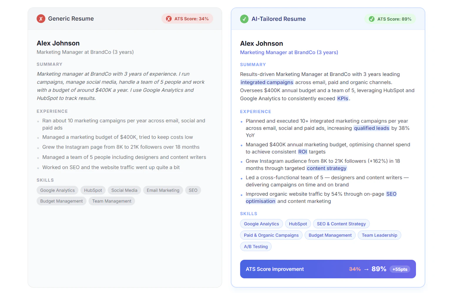 ImprovedCV: Optimize your CV for any job screenshot 2