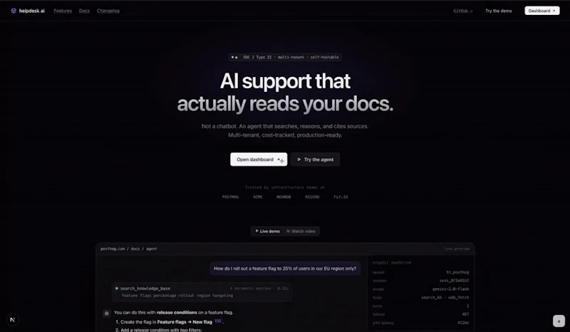 helpdesk.ai screenshot 1 (video preview)