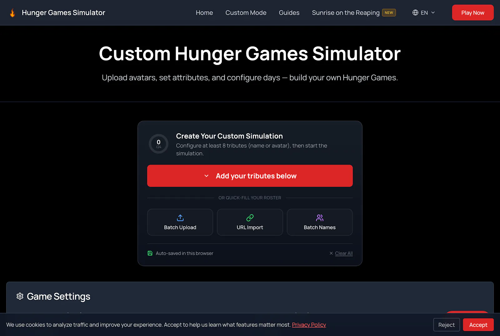 Hunger Games Simulator screenshot 4
