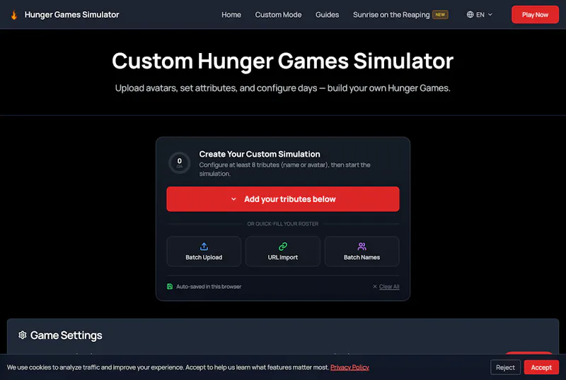 Hunger Games Simulator screenshot 4