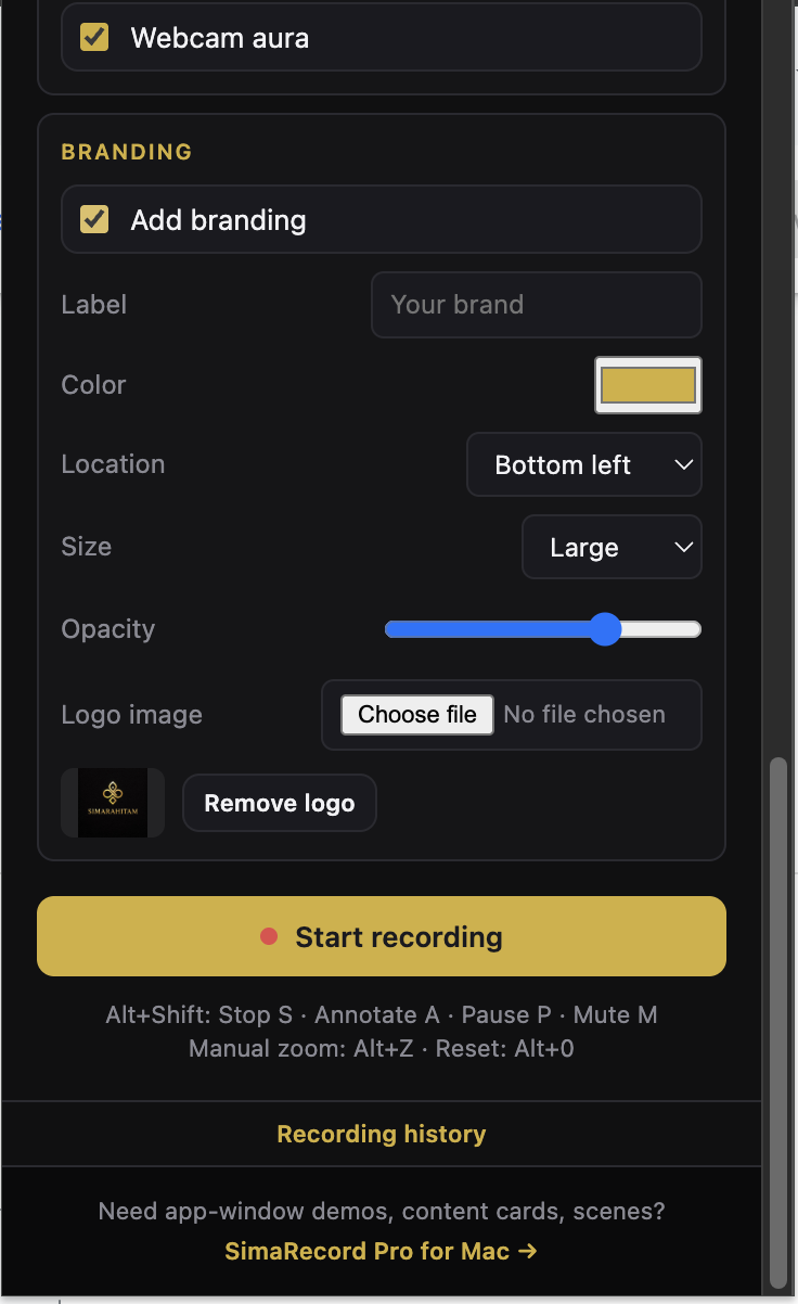SimaRecord for Chrome gallery image
