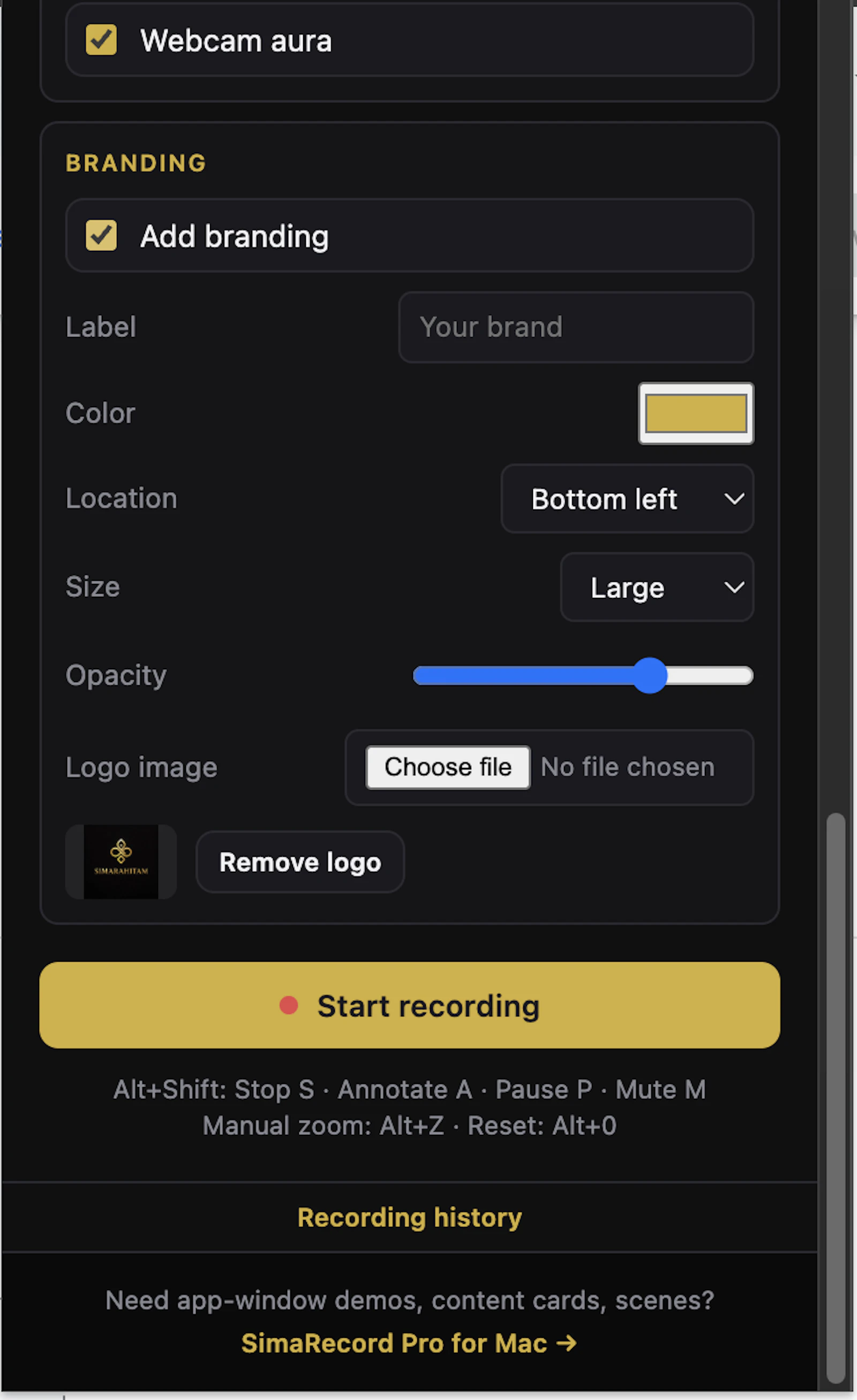 SimaRecord for Chrome screenshot 3