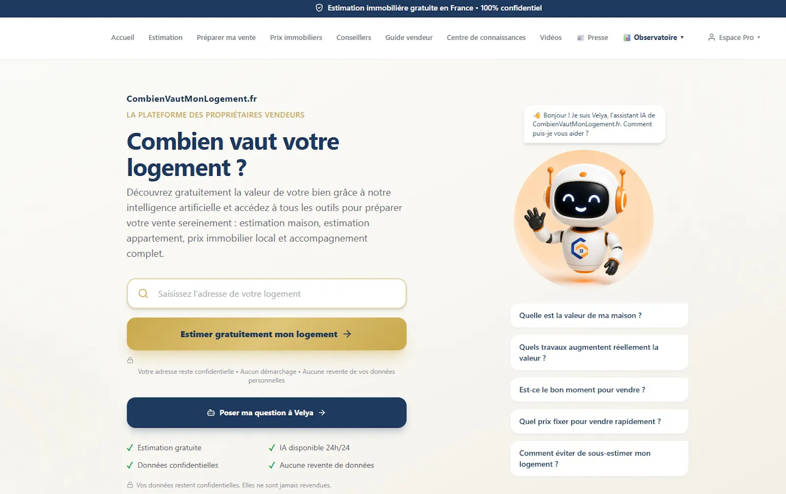 Combienvautmonlogement.fr screenshot 2