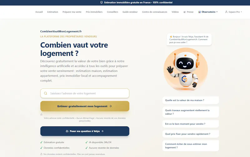 Combienvautmonlogement.fr screenshot 2