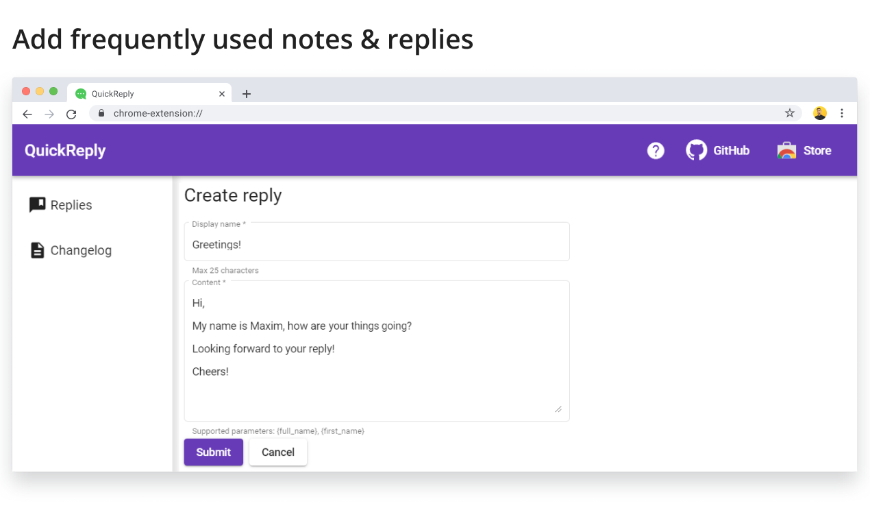 QuickReply gallery image