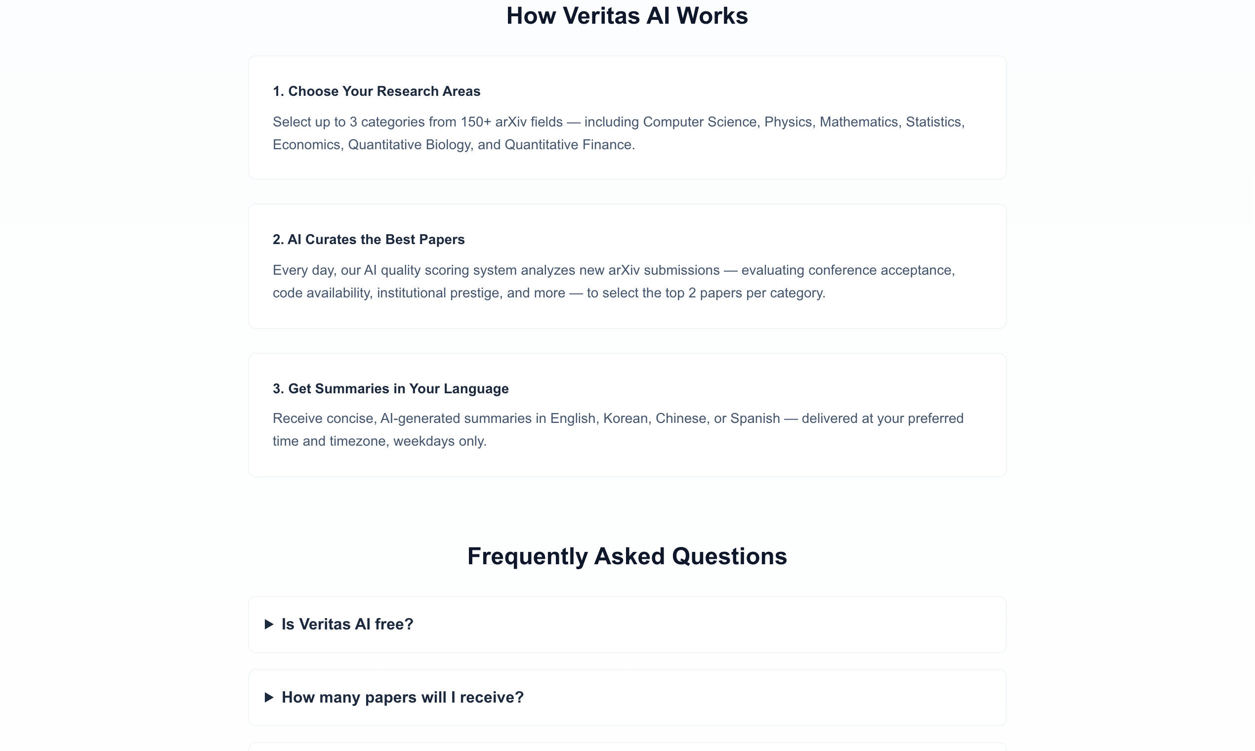 Veritas AI - Screenshot 5 showing product features and functionality