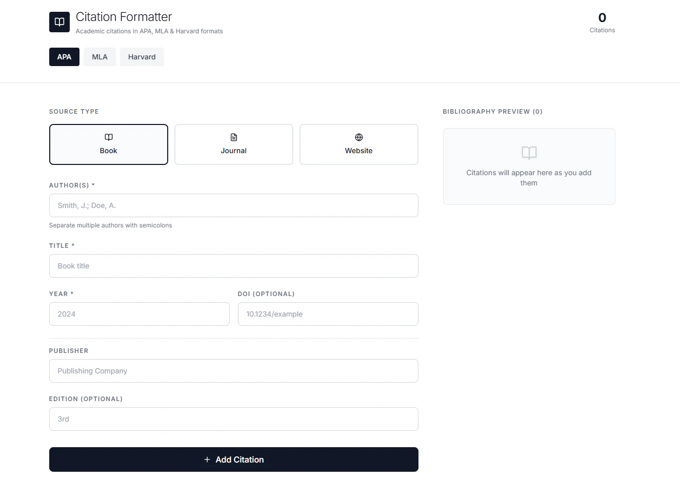 Pro Citation & Bibliography Formatter 대표 미리보기