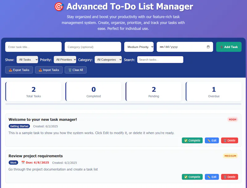 FreeWWW To-Do List Manager screenshot 1