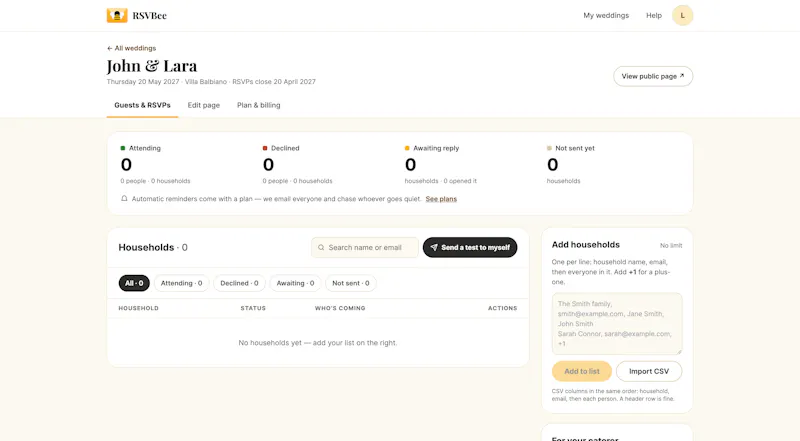RSVBee screenshot 2