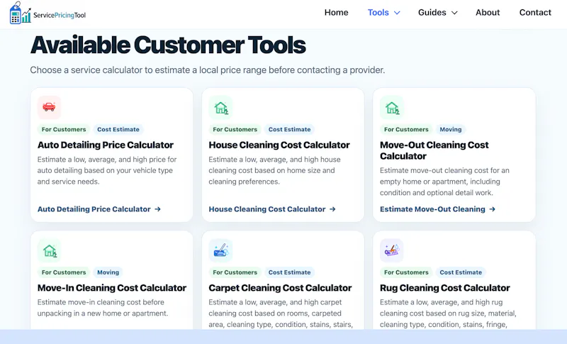 Service Pricing Tool screenshot 1