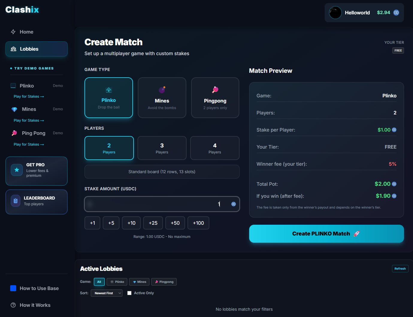 Clashix - Main screenshot showing features and interface