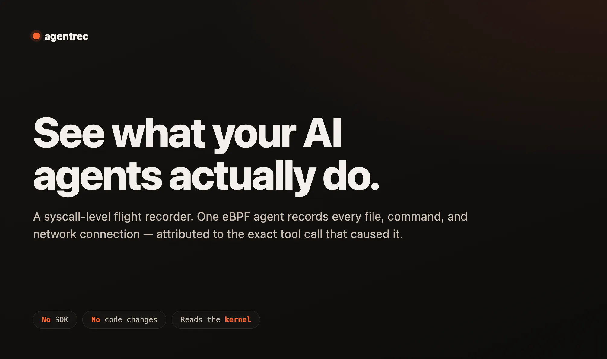 agentrec : Flight recorder for AI agents gallery image
