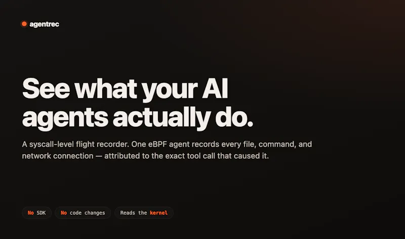agentrec : Flight recorder for AI agents screenshot 1