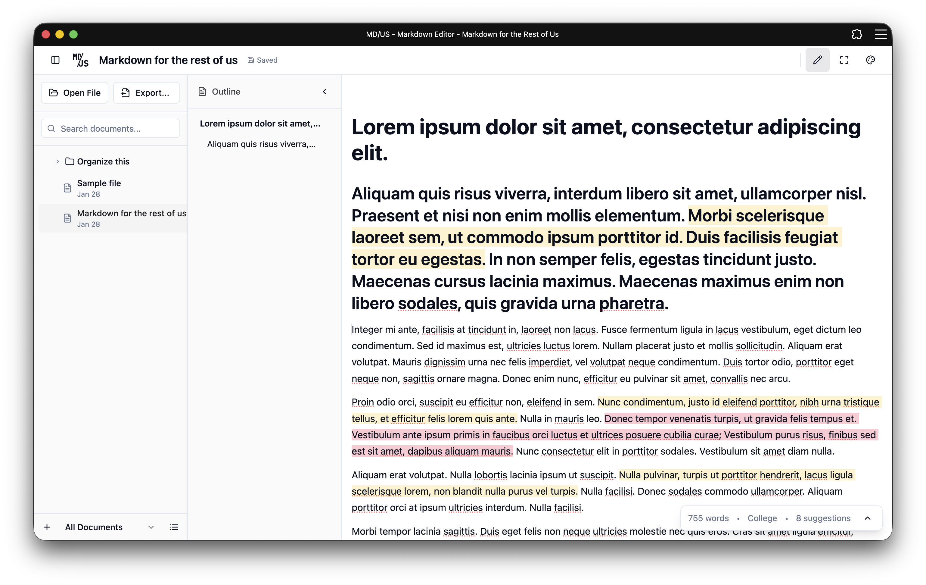 Markdown for the Rest of Us - Main product screenshot demonstrating key features and user interface