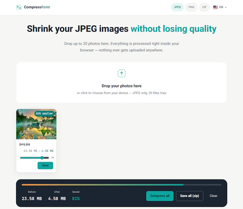 CompressHome screenshot 2