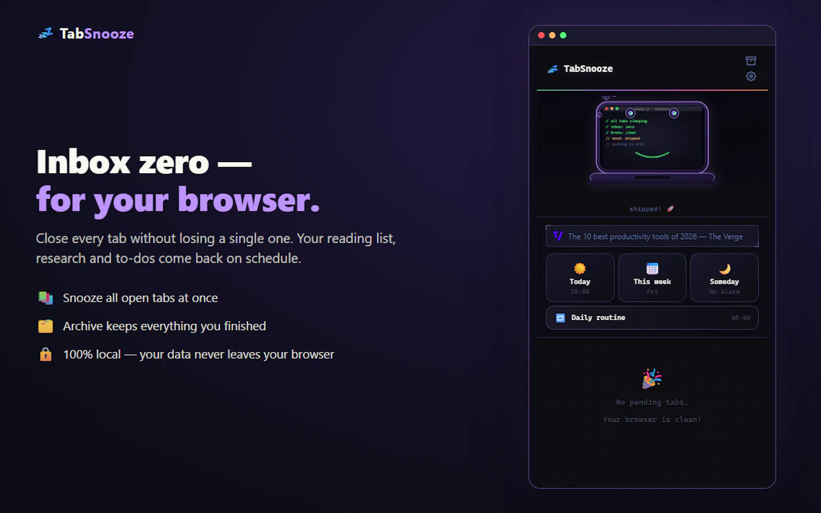 TabSnooze screenshot 3