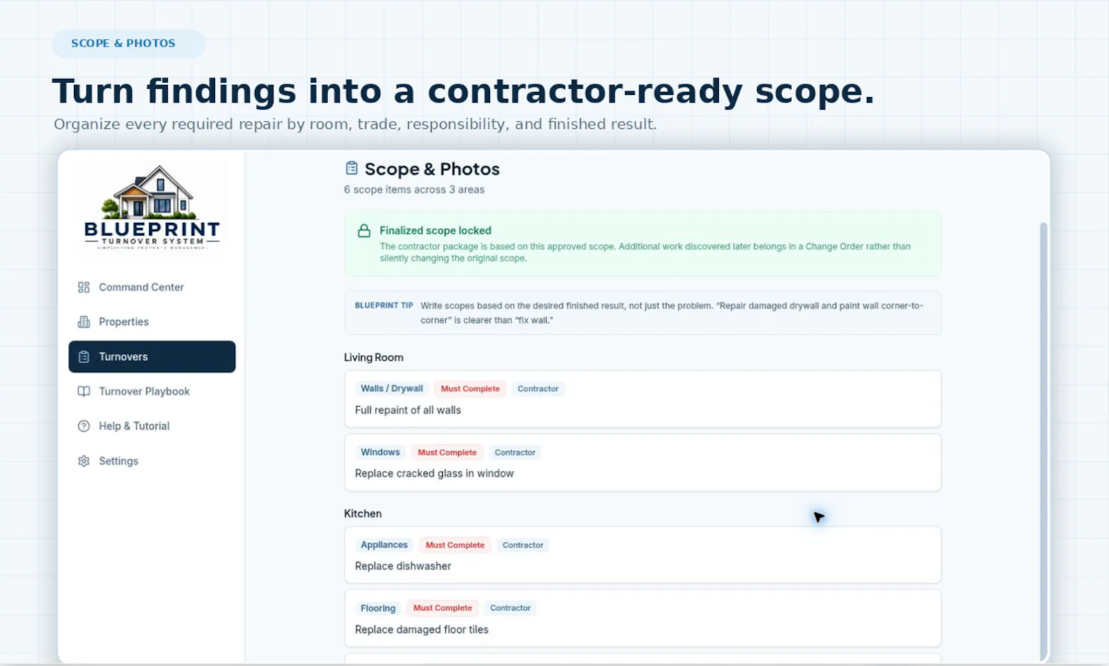 Blueprint Turnover System screenshot 4