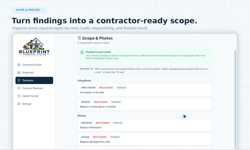 Blueprint Turnover System screenshot 4