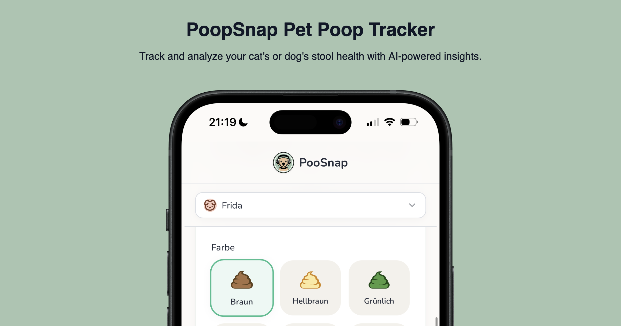 PooSnap - Main product screenshot demonstrating key features and user interface