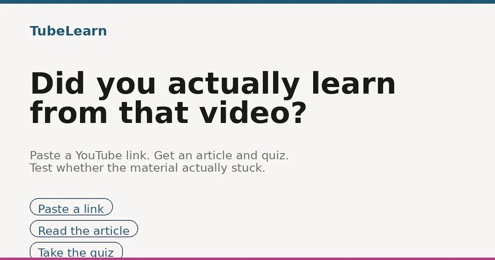 TubeLearn screenshot 1