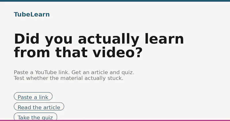 TubeLearn screenshot 1