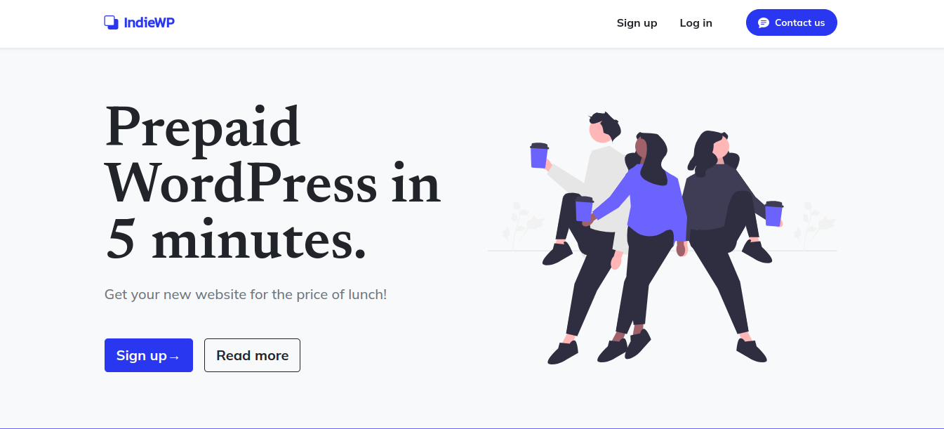 IndieWP.com - Prepaid managed WordPress in 5 minutes media 1