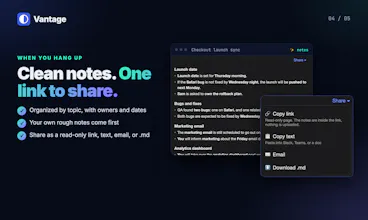 Vantage — meeting notes gallery image
