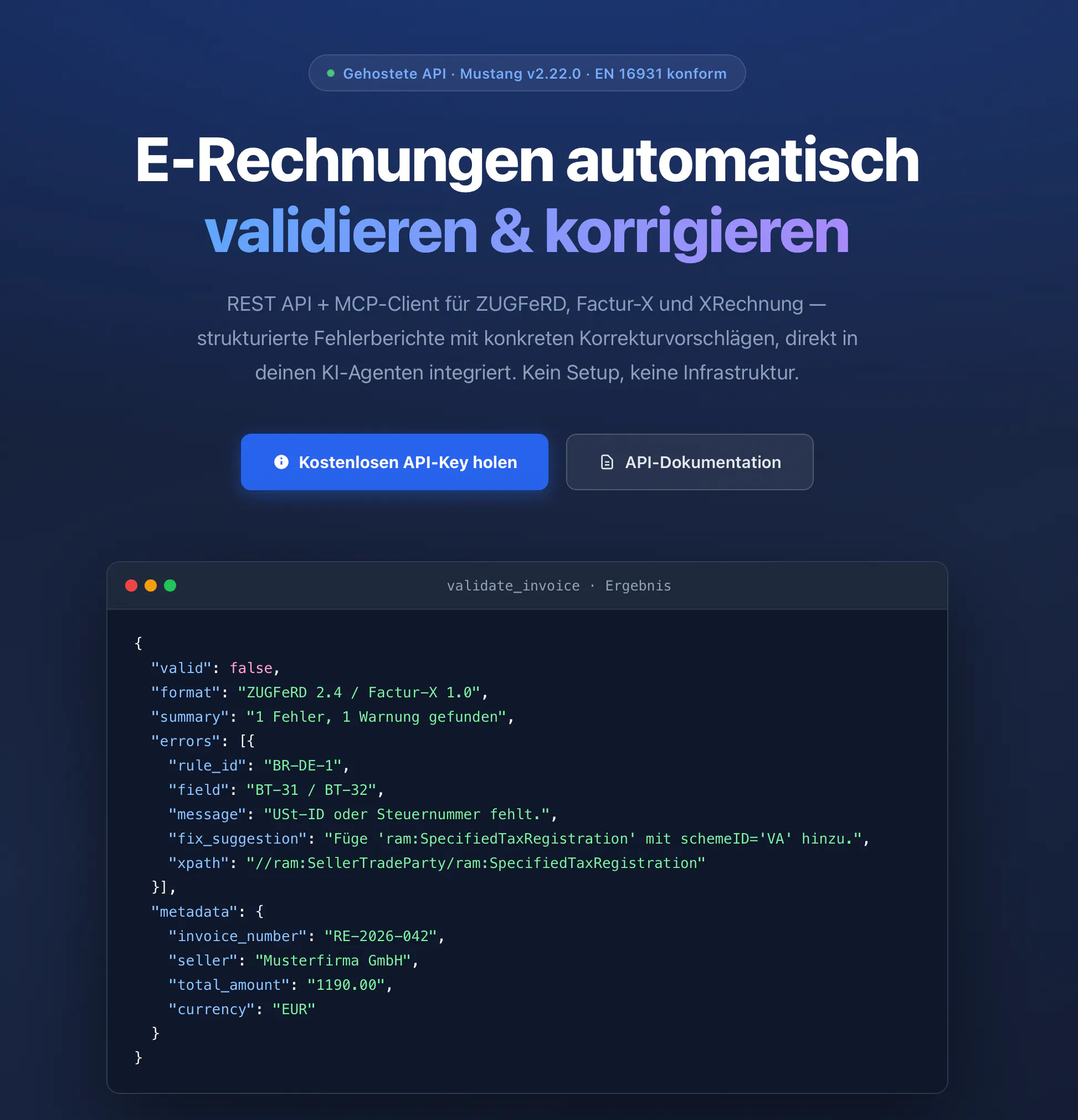 ZUGFeRD Validator 專案橫幅