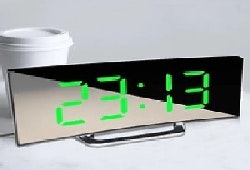 LED mirror clock