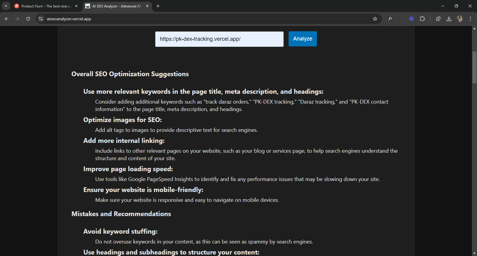 AI SEO Analyzer gallery image