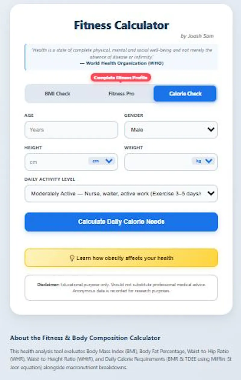 Fitness & BMI Calculator Pro screenshot 2