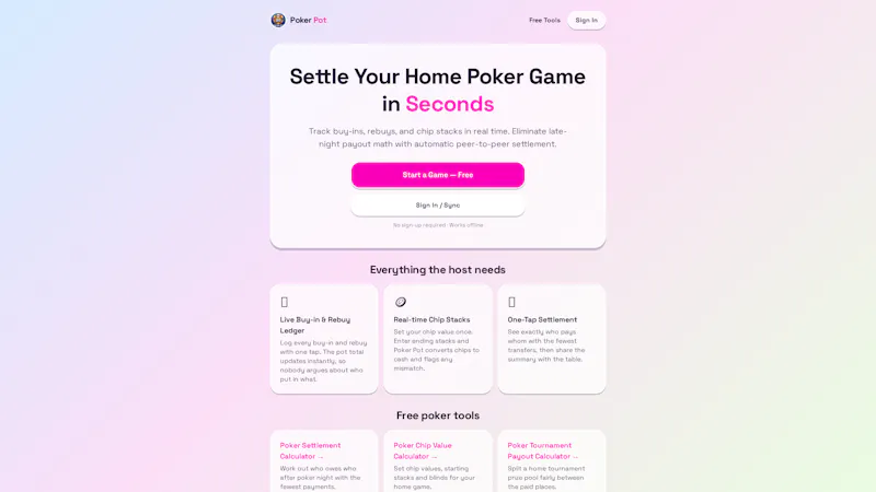 Poker Pot -Track Cashflow,Food & Drinks screenshot 1