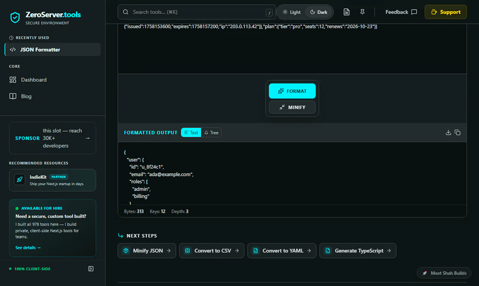 ZeroServer.tools 2.0 screenshot 2