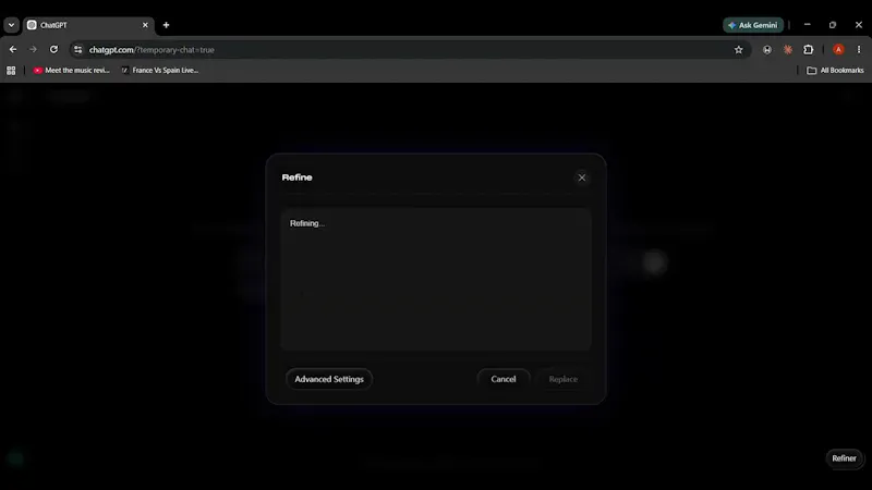 Refine screenshot 1 (video preview)