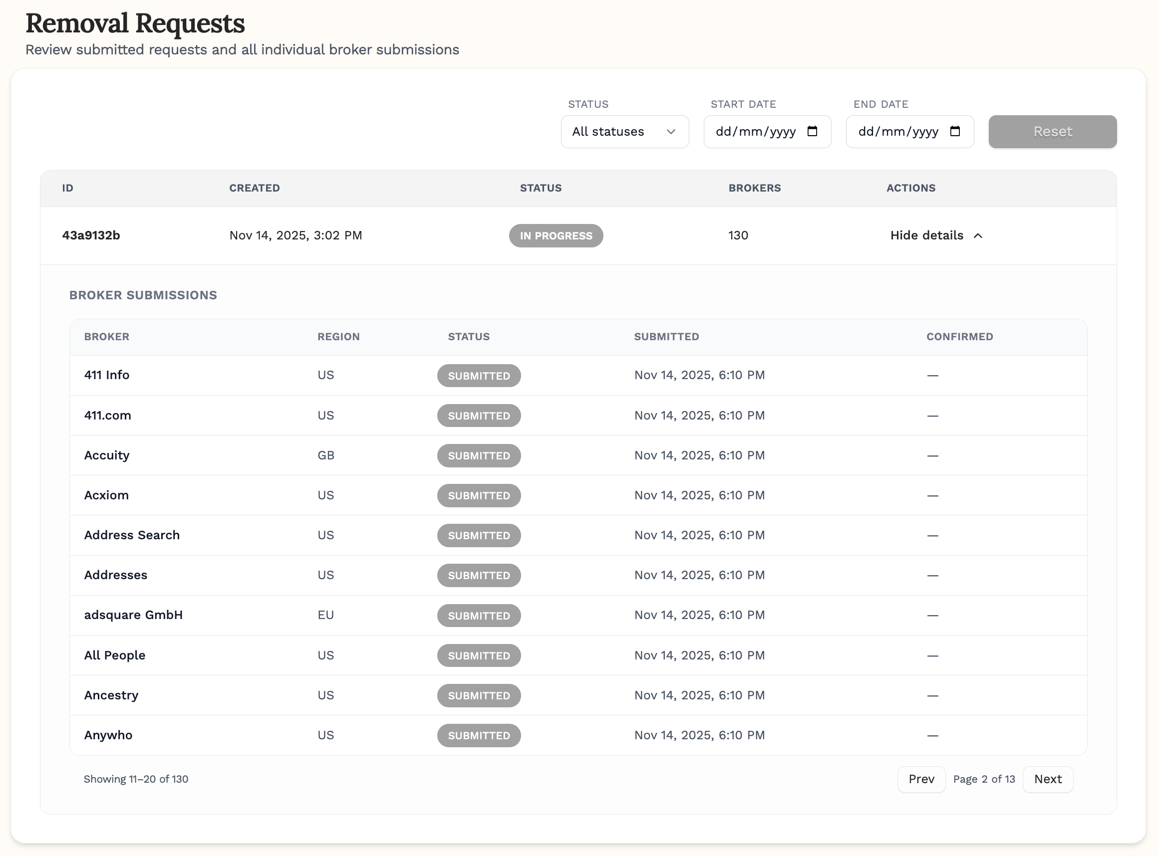 GoodbyeSpy - Screenshot 2 showing product features and functionality