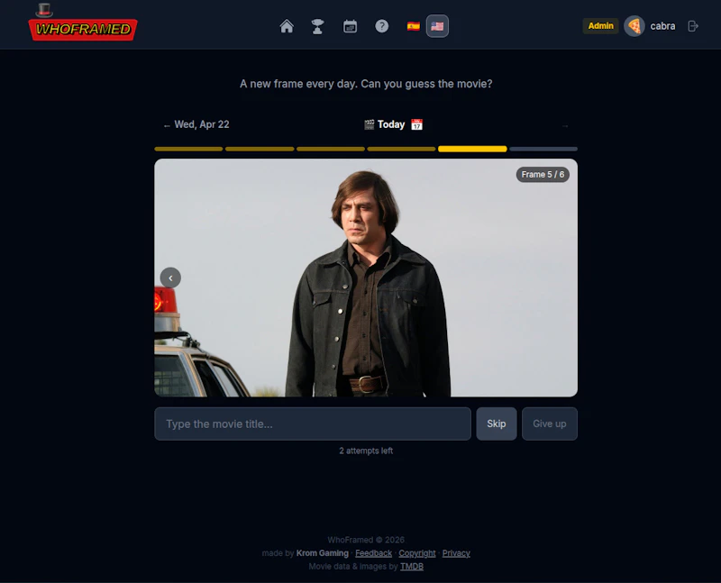 WhoFramed screenshot 2