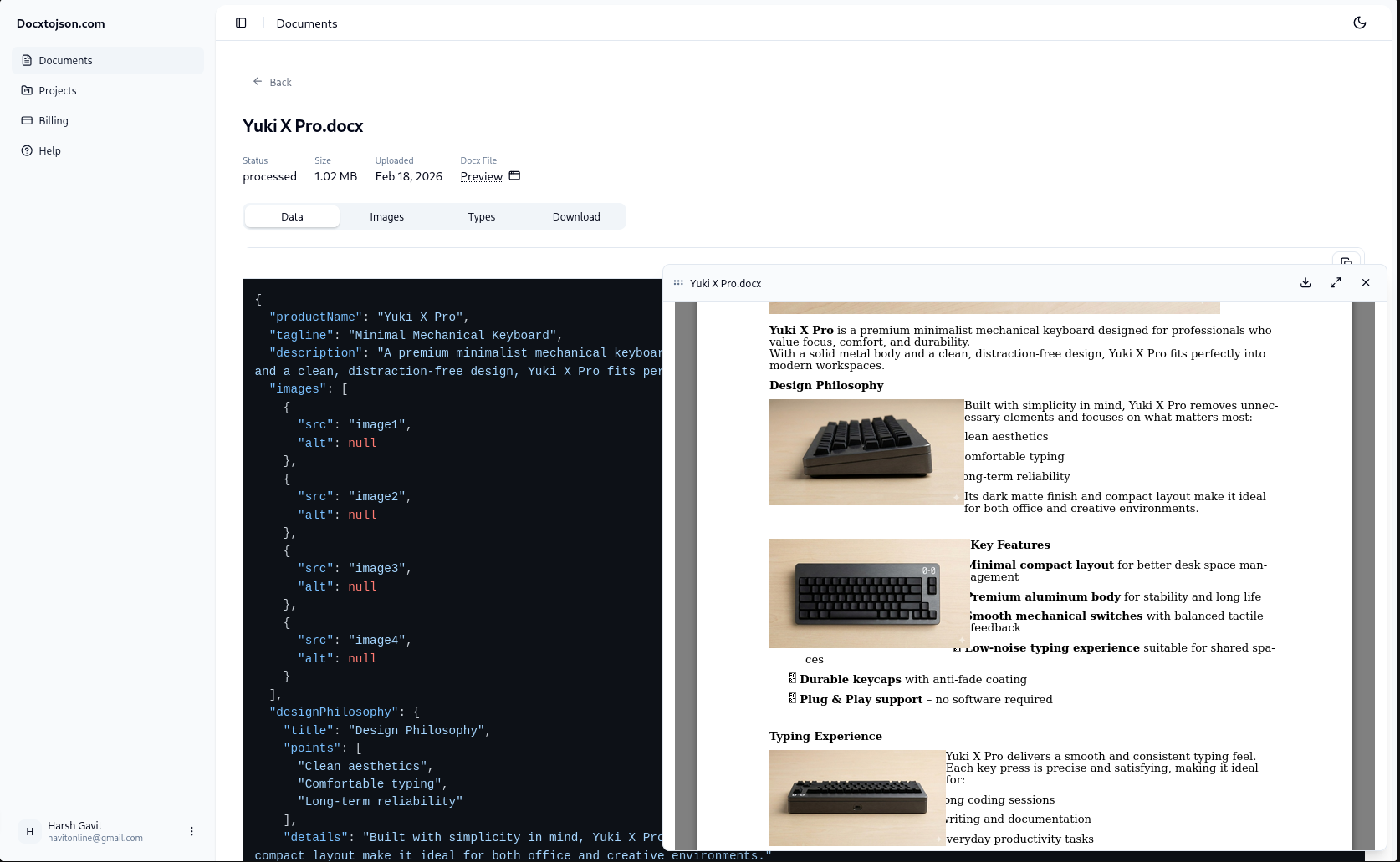 docxtojson.com gallery image