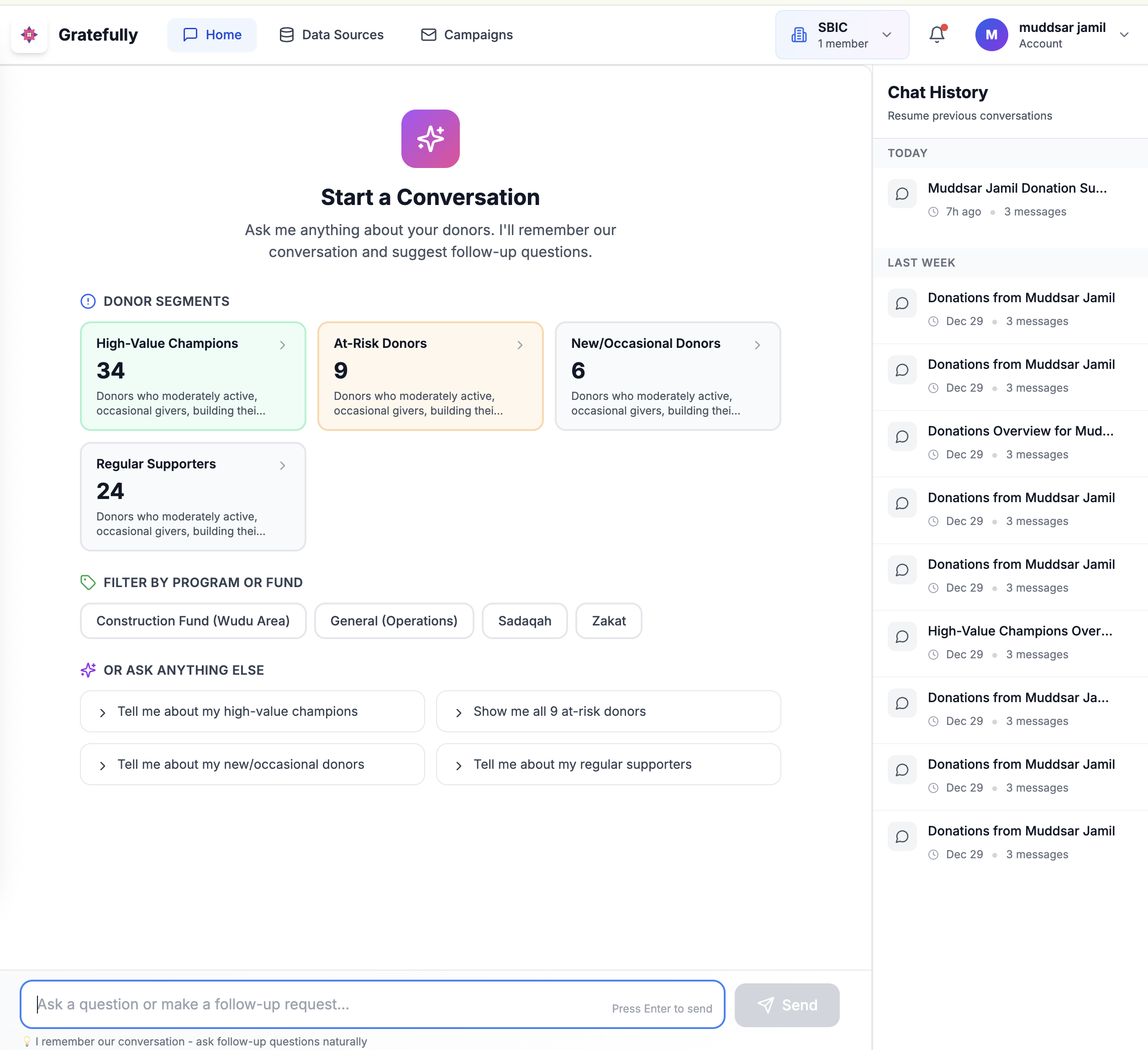 Gratefully.io: AI: for Non-Profits - Screenshot 2 showing product features and functionality