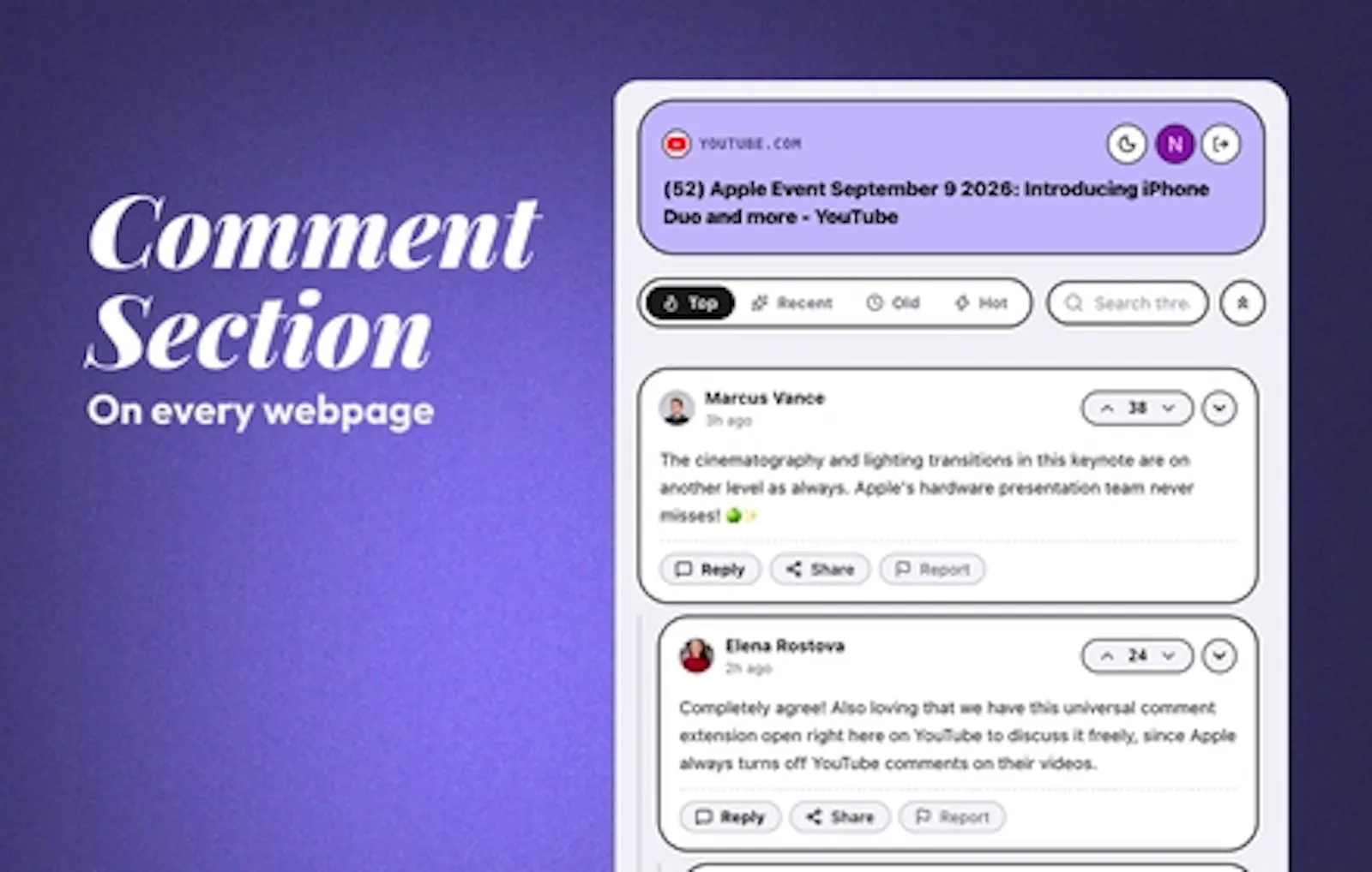 Comment Section screenshot 1