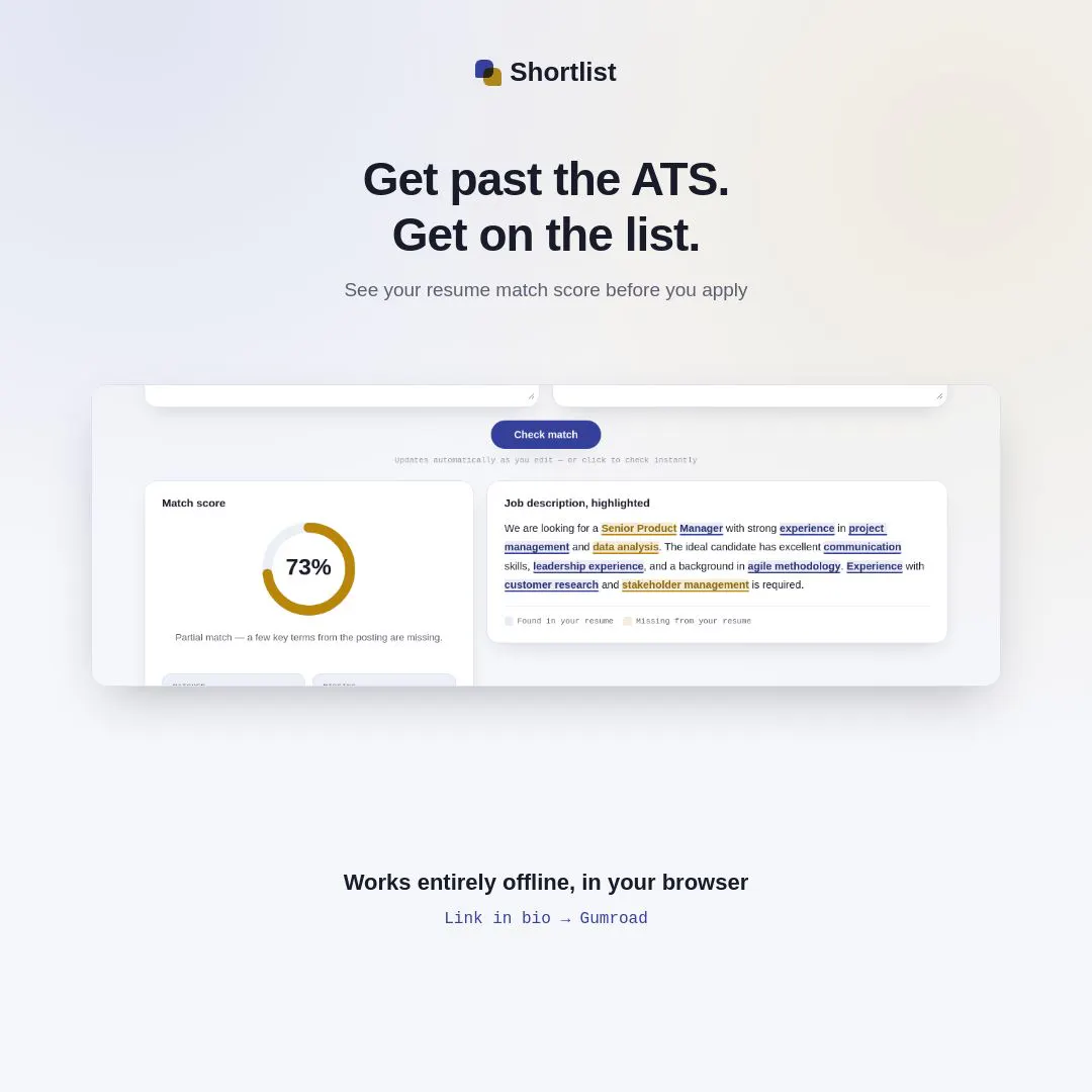 Resume ↔ Job Description Match Checker