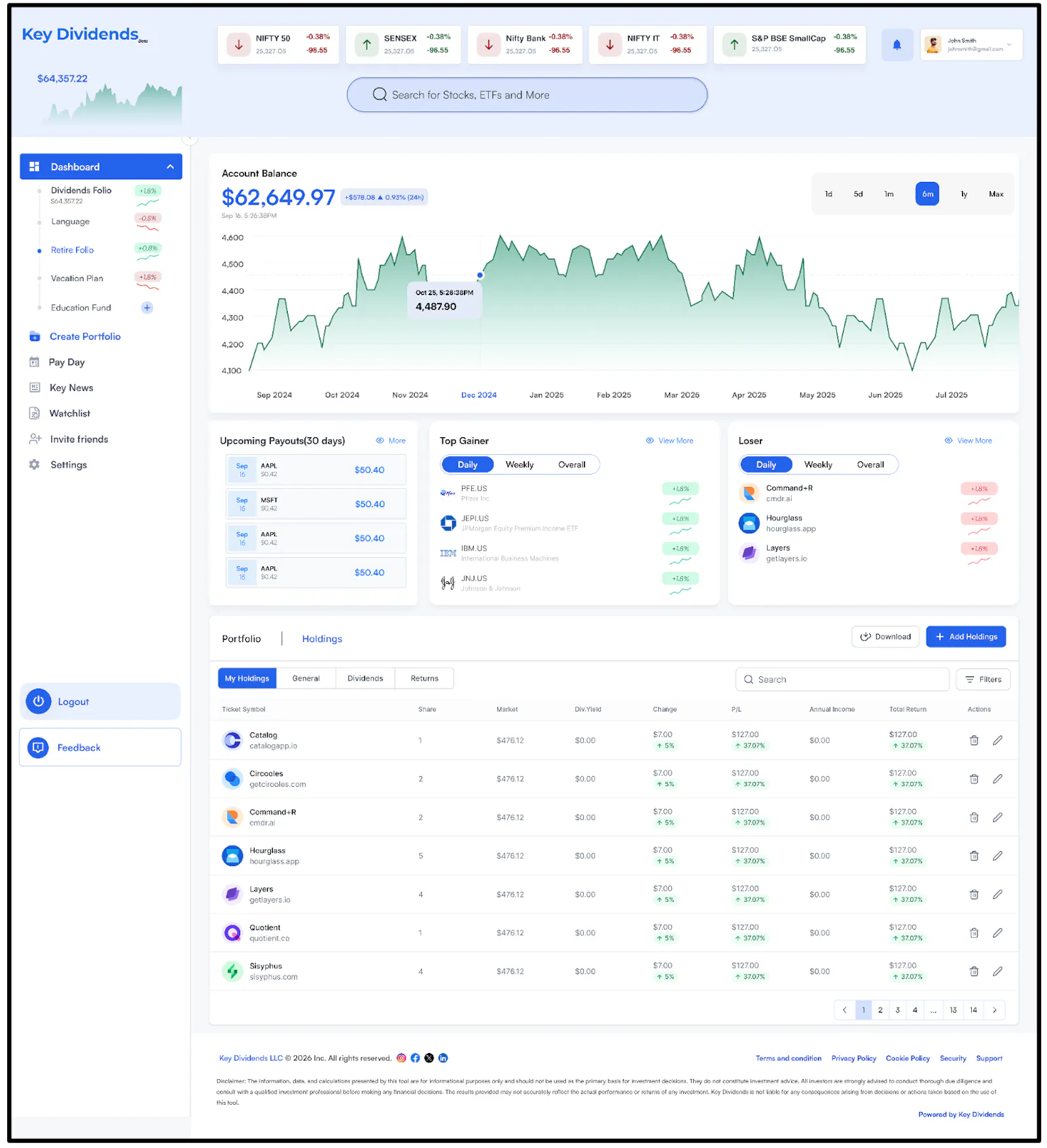 Key Dividends screenshot 1