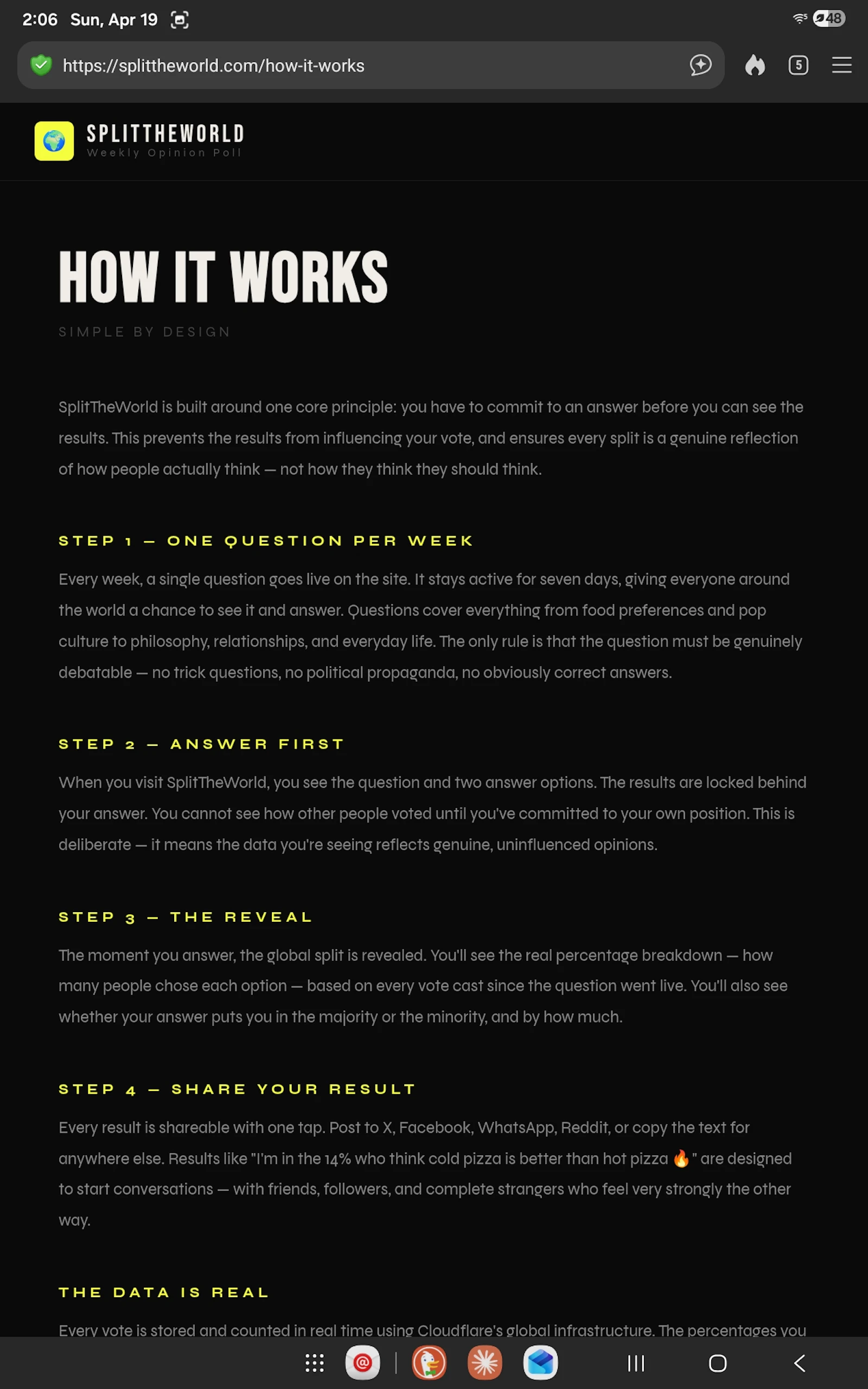 SplitTheWorld — Weekly Opinion Split screenshot 3