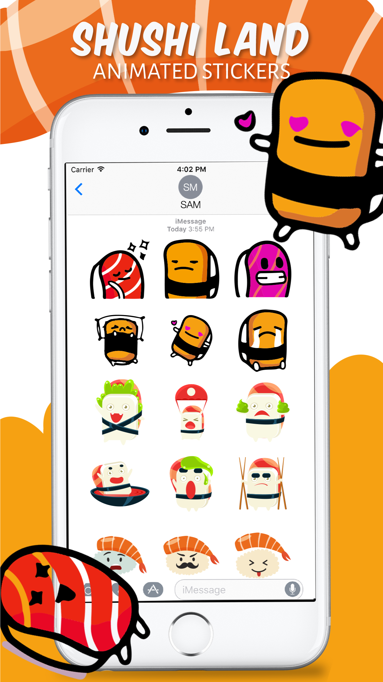 Animated Sushi Love Emojis iMessage gallery image